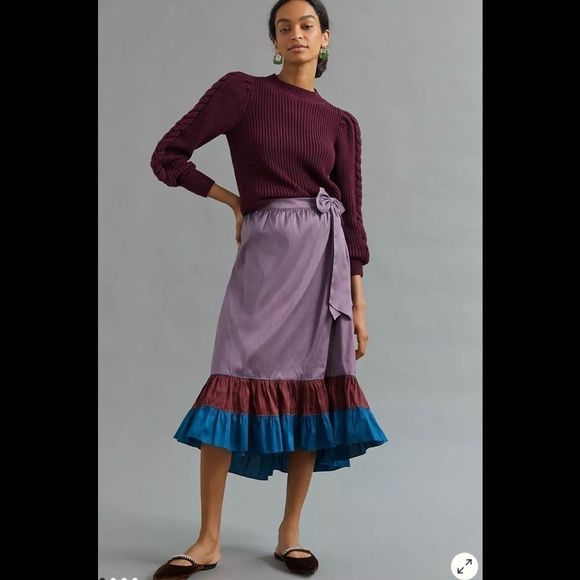 Sachin & Babi Colorblocked Maxi Skirt Sz 8 - Picture 1 of 4